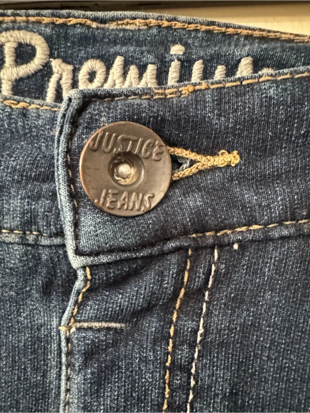 Justice Premium Denim Roll-Cuff Shorts with Heart Accent Size 12R Good Condition